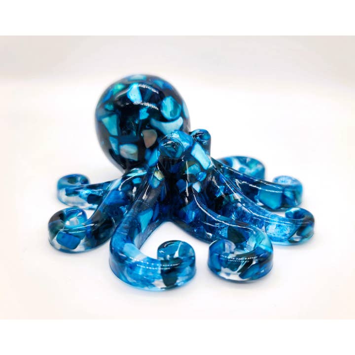 Eco-Friendly Epoxy Resin Octopus with Crushed Sea Shells for wholesale by Slightly Askew Art