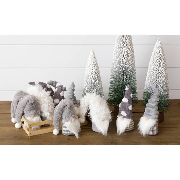 Audrey's Home & Gift - Wholesale Christmas Decoration - Crate Of 12 - Gnomes With Shaggy Hats (PK/12 AST)