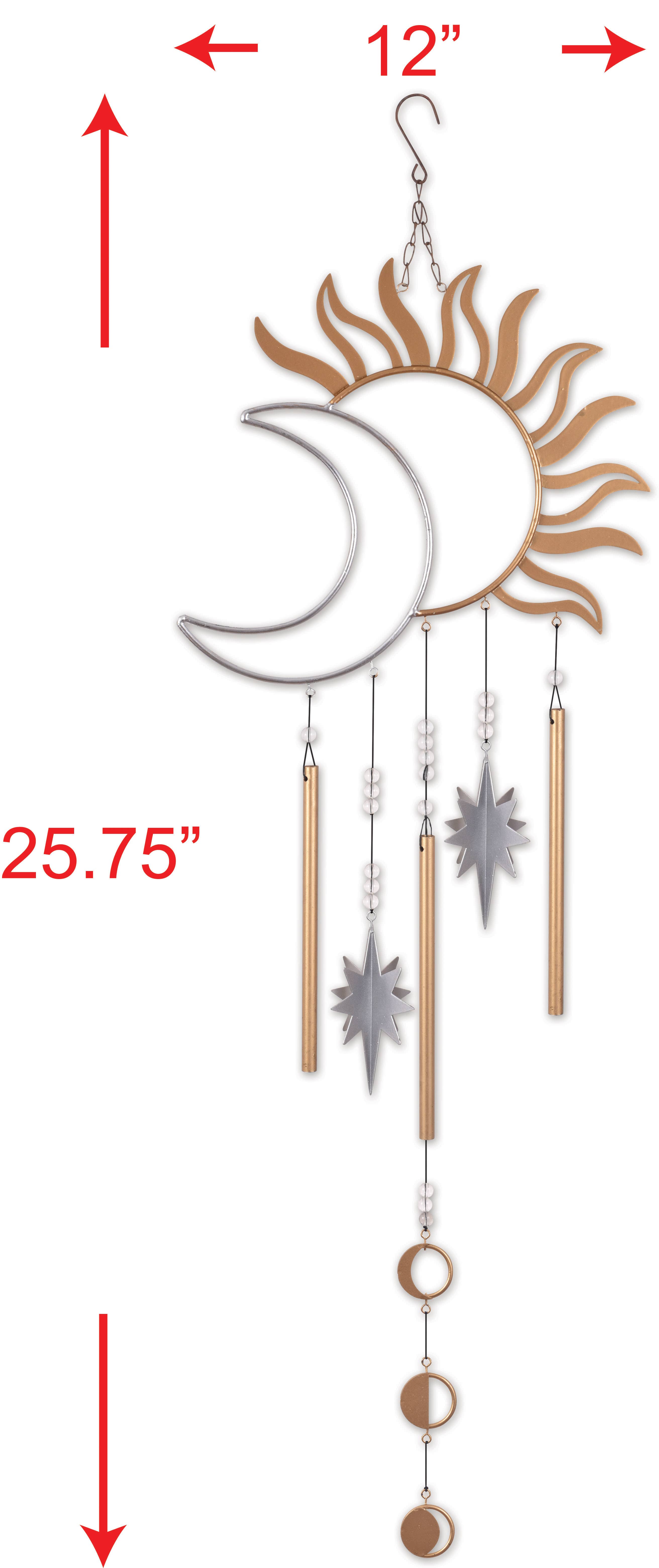 Sunset Vista Designs - Wholesale Wind Chime - Celestial Eclipse Sun & Moon Spring Garden Decor - 947851