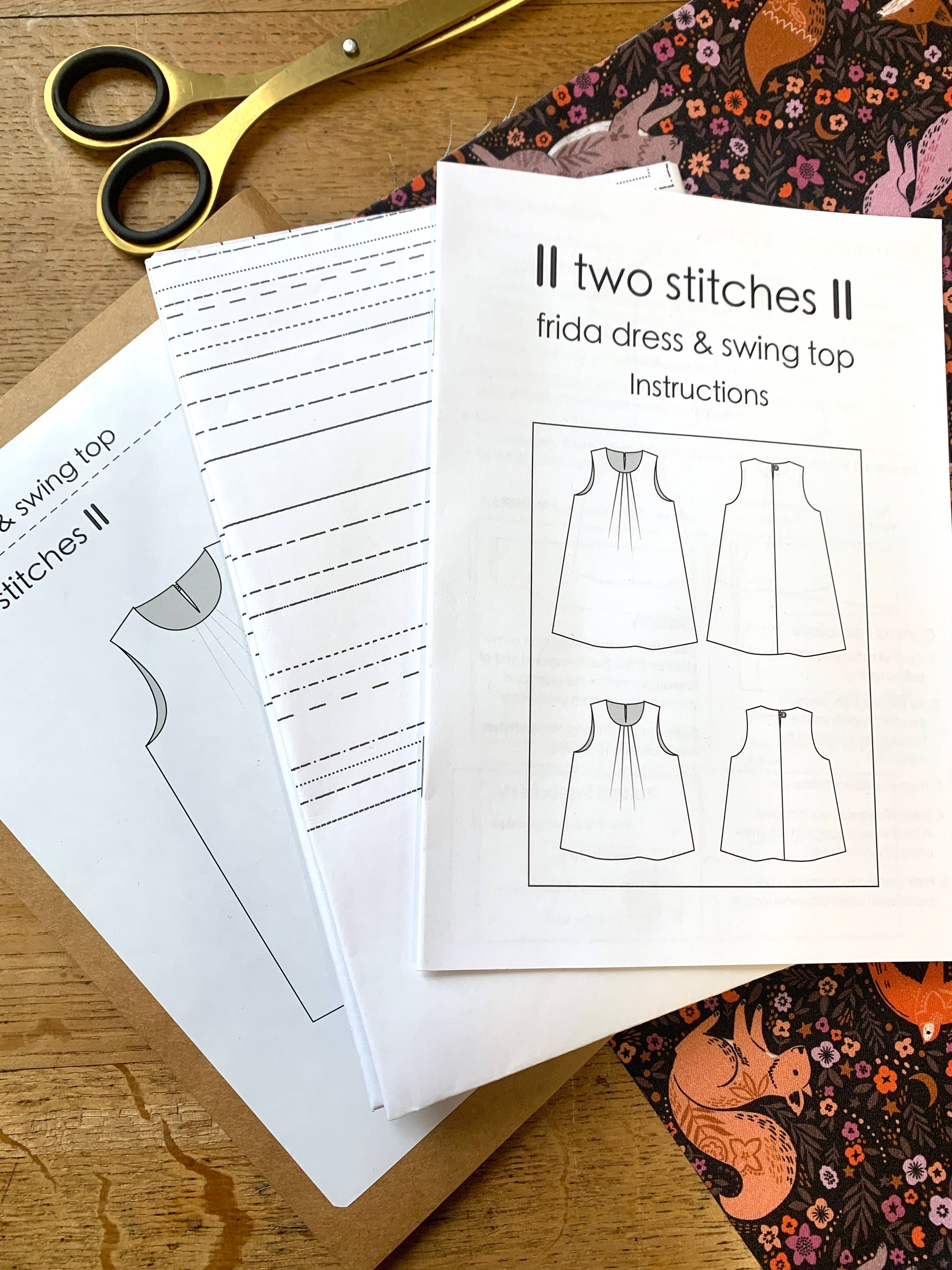 Two Stitches Patterns - Venta al por mayor Kits de costura - Patrón de costura para vestido Frida para niños8