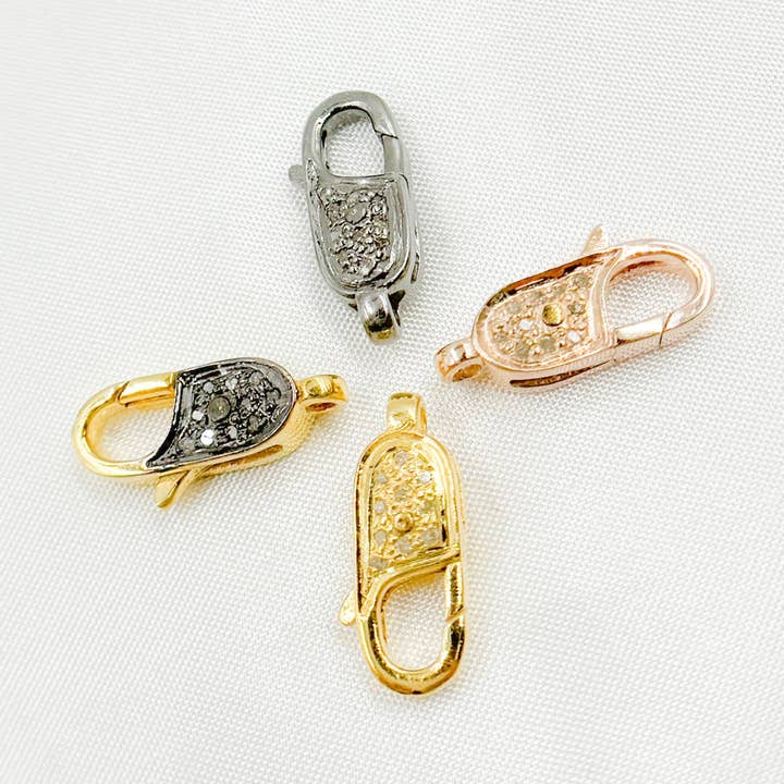 DC615. Diamond Sterling Silver Lobster Clasp for wholesale by Tresor Jewelry Inc.