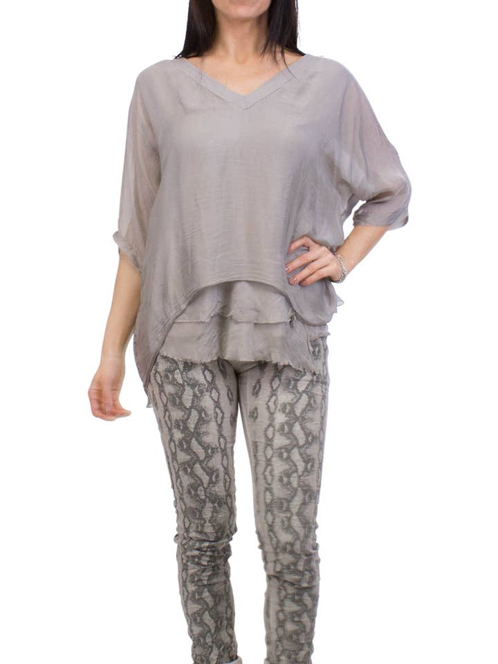 Gigi Moda - Wholesale Kaftan - Women's - Raw Edges V-Neck Kaftan4