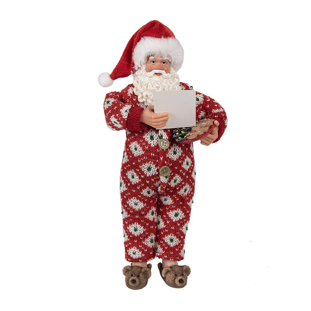 Clayre & Eef - Wholesale Decorative Figurine - 65230 Figurine Santa Claus 28 cm Red Textile on Plastic0