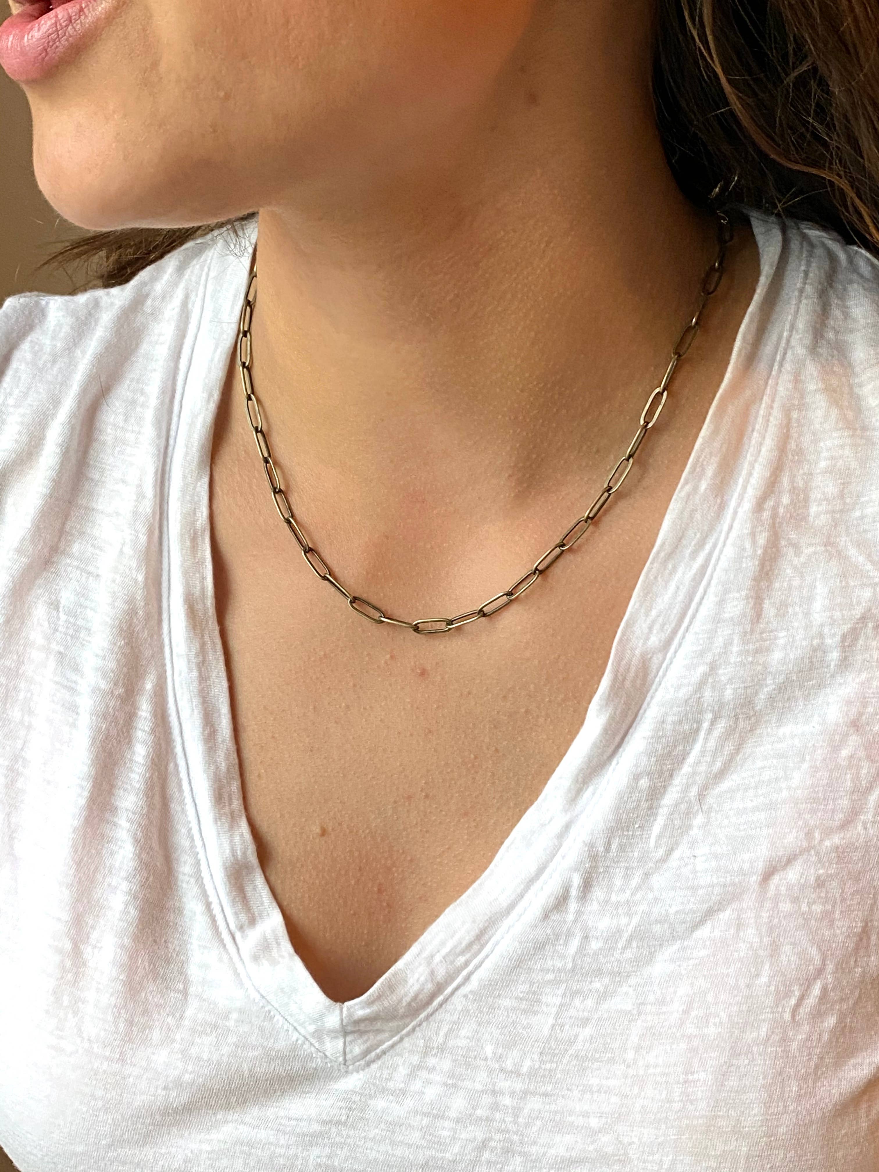 Seeds - Wholesale Link & Chain Necklace - Paper Clip Brass Chain Necklace