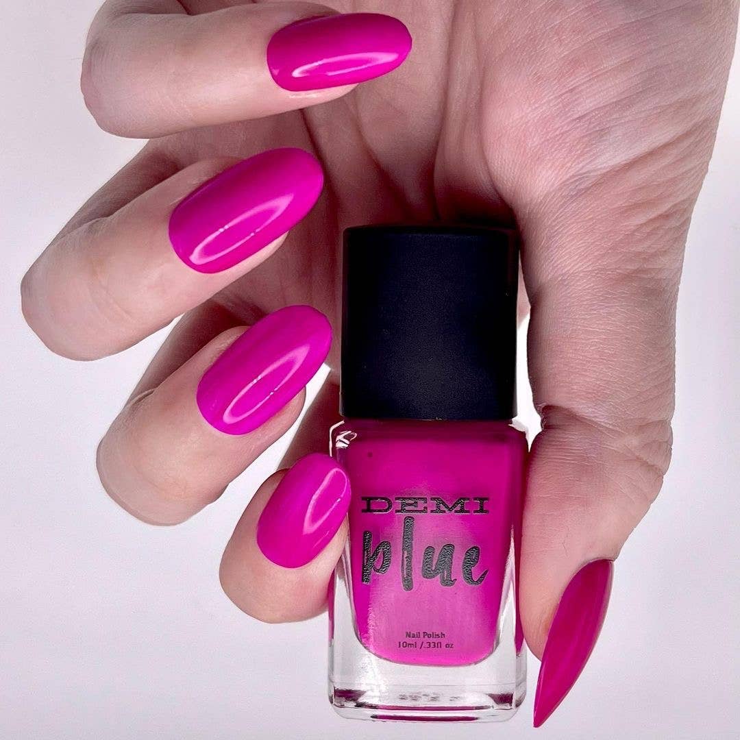 DEMIblue Clean and Vegan Nail Polish - Wholesale Nail Polish - 80’s Lipstick – Bright Fuchsia Vegan Nail Polish2