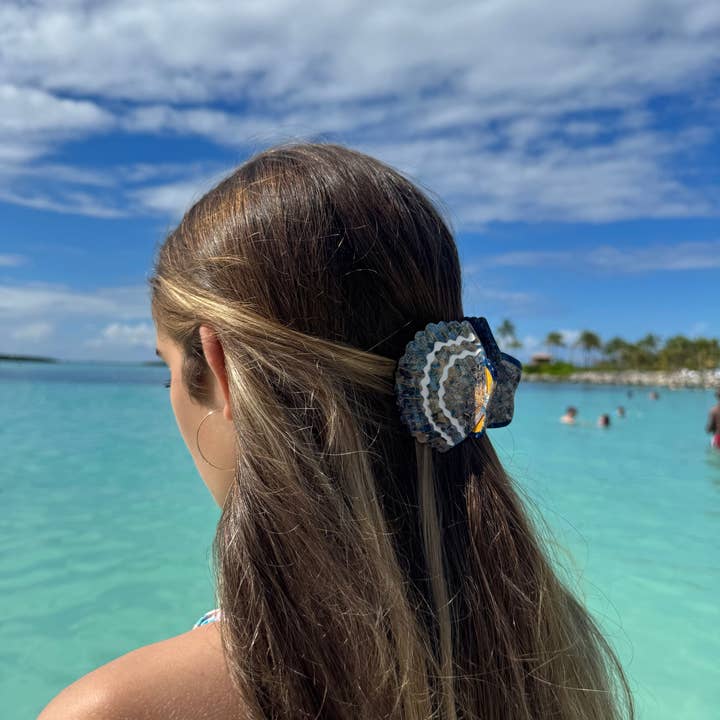 Solar Eclipse - Wholesale Hair Clip - Women's - Hand-painted Seashell Claw Hair Clip | Eco-Friendly5