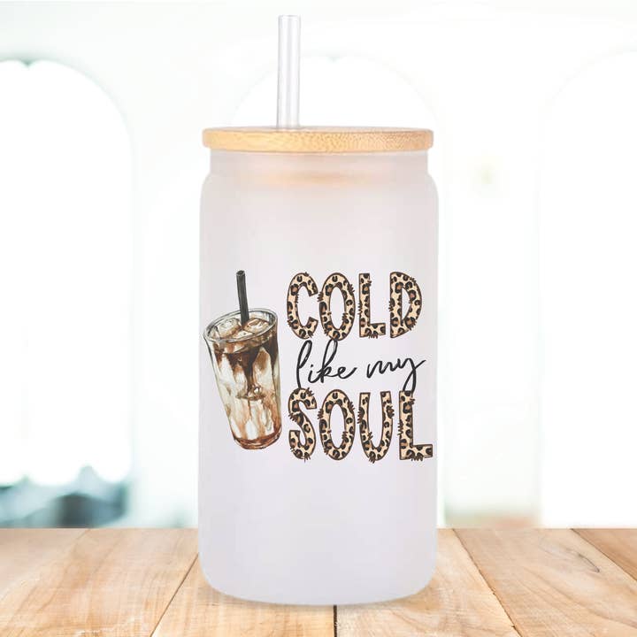 Cold Like My Soul Frosted Beer Can shaped glass for wholesale by BB’s Shebang