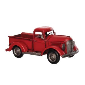 Large red top metal truck