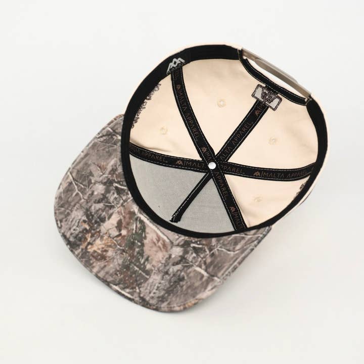 Malta Apparel LLC - Wholesale Baseball Cap - Unisex - CONSECRATED Premium SnapBack - Cream/Malta Woodland Camo4