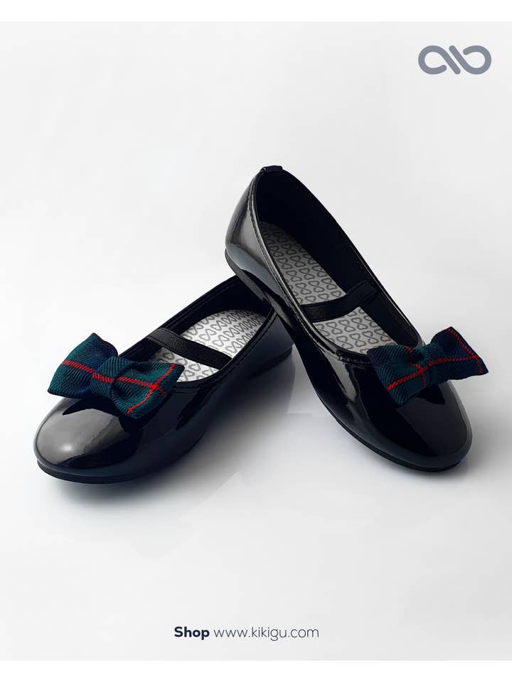 KIKI & GU - Wholesale Shoe Accessories - Kids & Baby - Checkered Bow with Applique for Shoe Decoration1