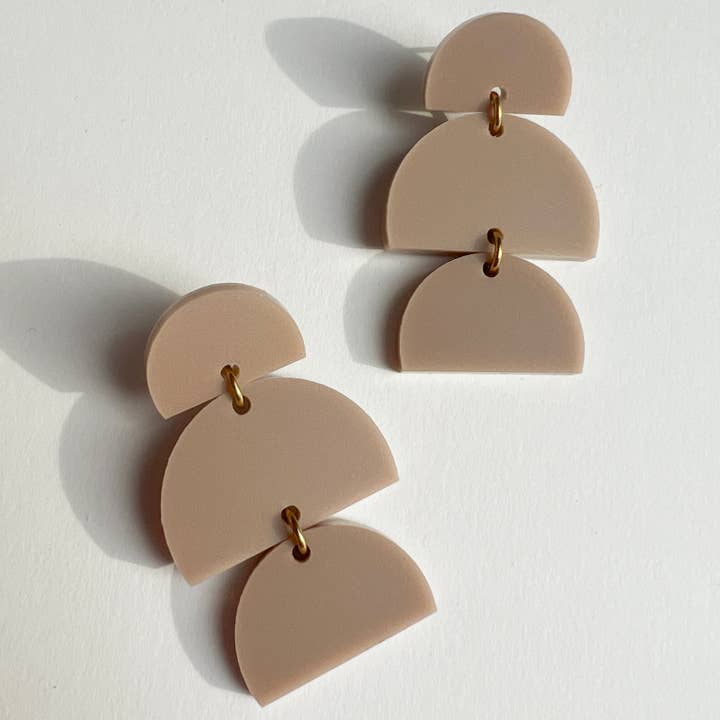 Mingled - Vente Boucles d'oreilles pendantes - Izzy - Boucles d'oreilles pendantes taupe et rose poussiéreux3
