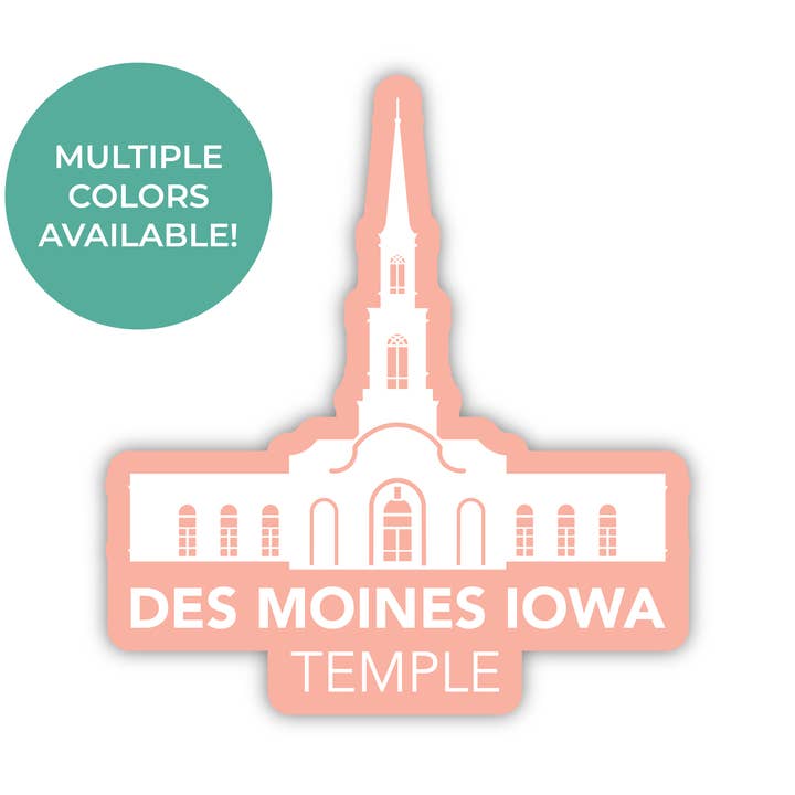 Des Moines Iowa Tempelklistermärke för wholesale av JasmineTreeDesign