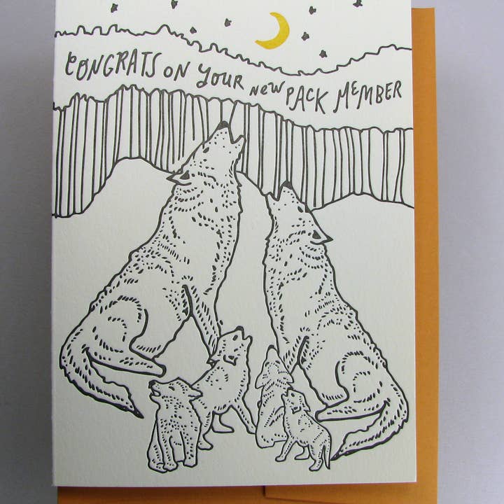 Wolf & Wren Press - Wholesale Congratulations Card - New Pack Member