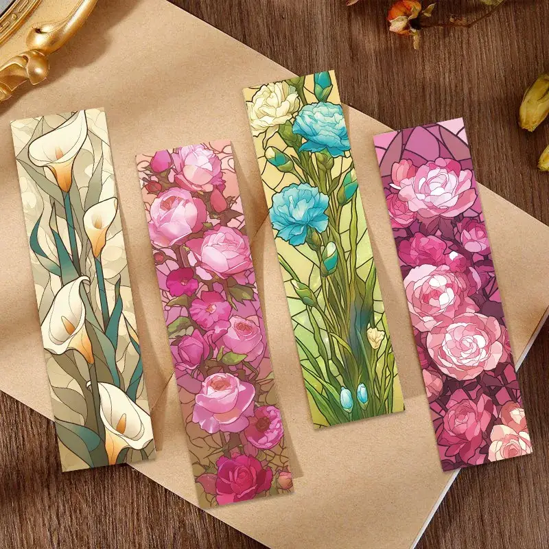 Magnifique Hearts - Wholesale Bookmark - Stained Glass Floral Bookmark – Bright, Bold & Botanical4