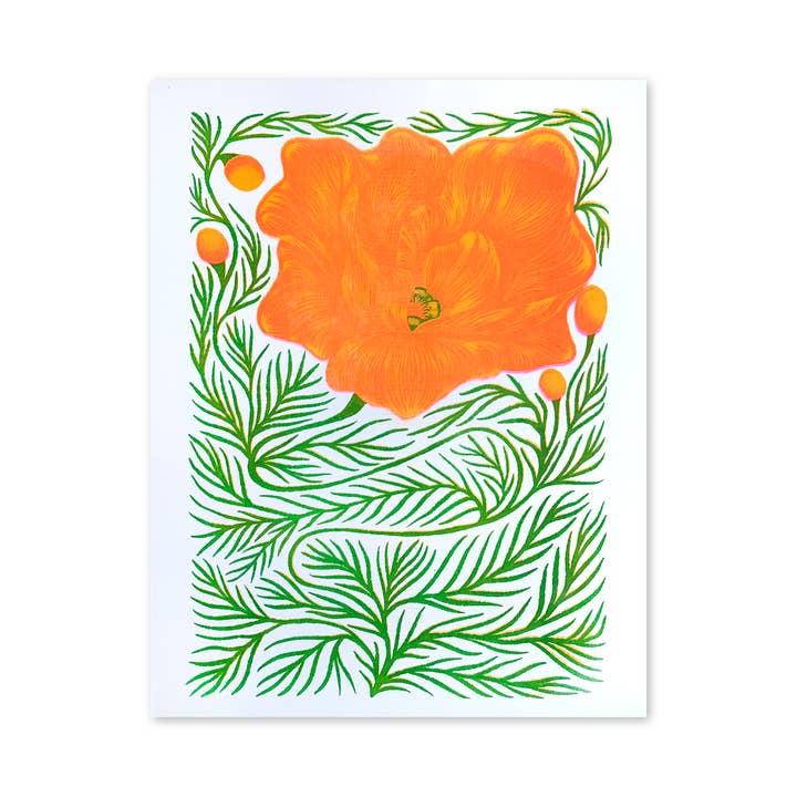 Sunbloom Poppy Print for wholesale by Big Fog