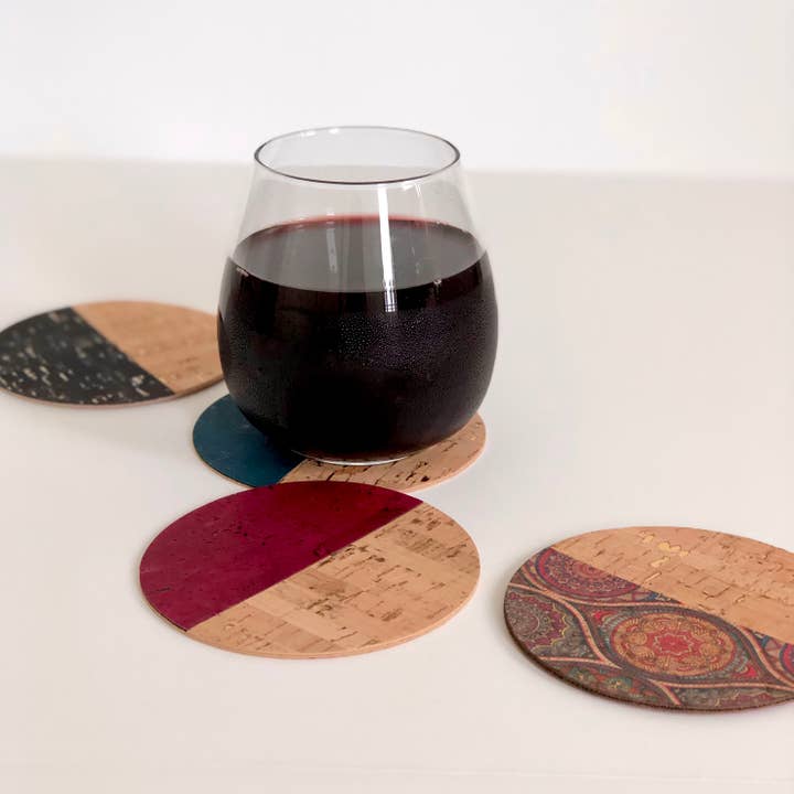 Coaster Markers Set - Night (Cork Fabric) for wholesale by Sumsaara