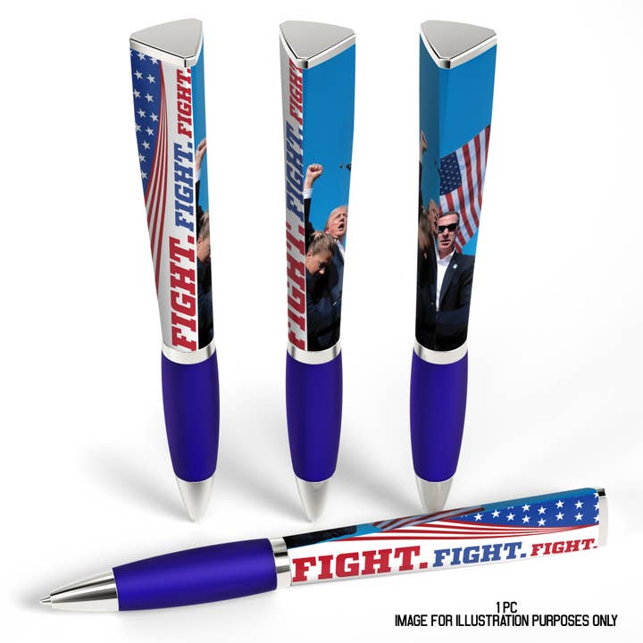 GMG Works - Wholesale Pen - Trump Shot "Fight. Fight. Fight." Ballpoint Pen, 3-Sided