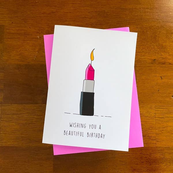 Stone Donut Design, LLC – Engroshandel Fødselsdagskort – Smuk fødselsdagslæbestift fødselsdagskort af Stone Donut Design