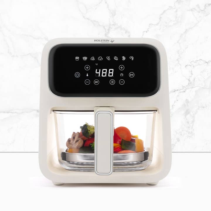 HOLSTEIN 4.2 QT DIGITAL AIR FRYER WITH GLASS BASKET WHITE for wholesale on Faire4