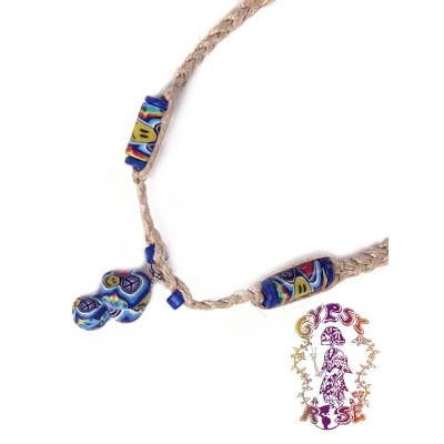 Gypsy Rose - Wholesale Pendant/Charm Necklace - FIMO Psychedelic MUSHROOM ON HEMP NECKLACE