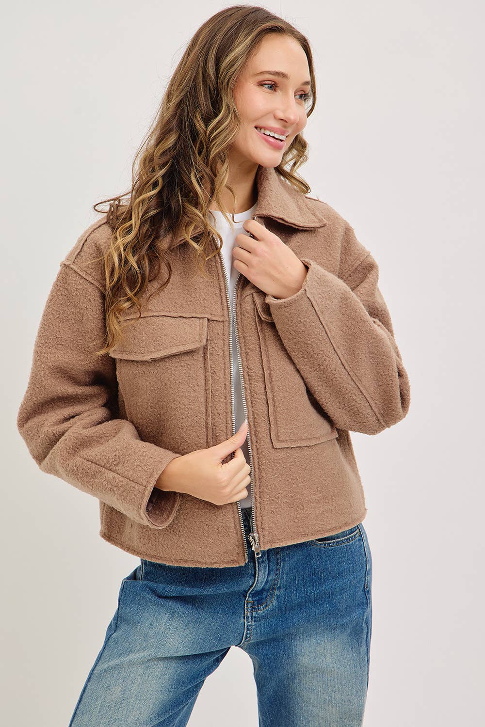 Sweet Lovely by Jen - Wholesale Bomber Jacket - Women's - TEXTURED BOMBER JACKET/OUTERWEAR 19