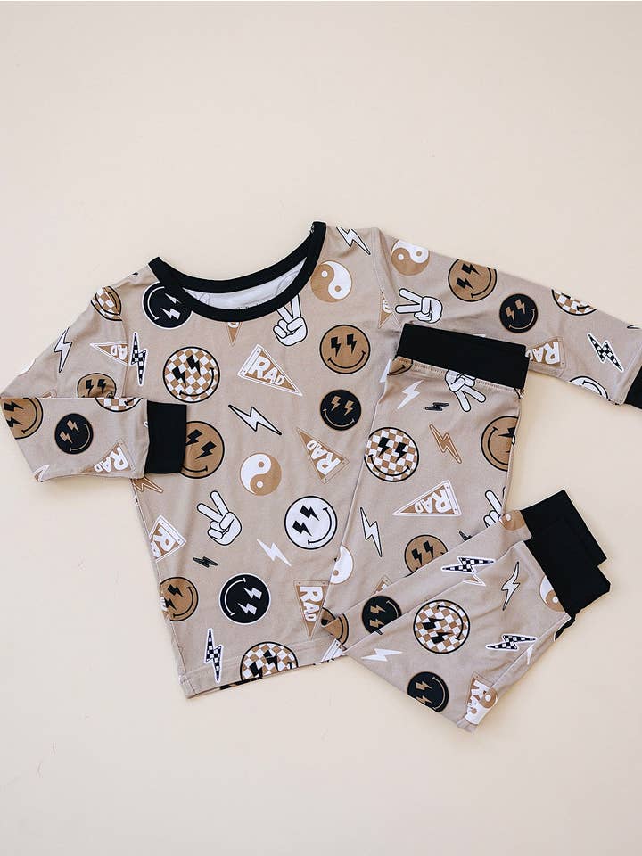 Lucky Panda Kids - Wholesale Lounge Set - Kids - Bamboo Two Piece Set | Latte Rad Vibes