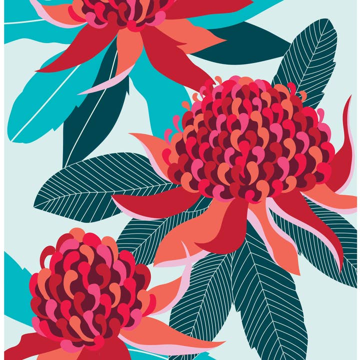 Allgifts Australia - Wholesale Tea towel - Tea Towel - Waratah
