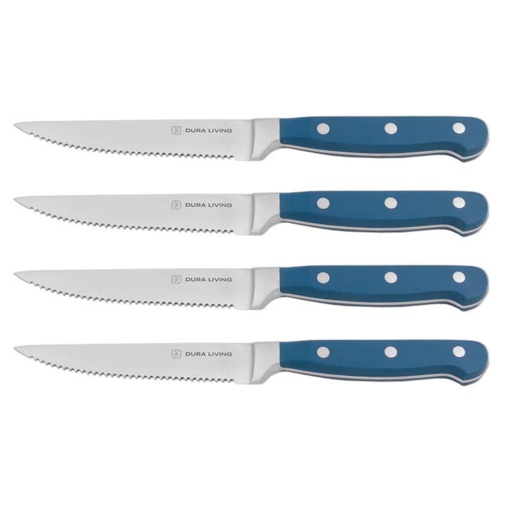 Superior Set of 4 Steak Knives - Royal Blue for wholesale by Dura Living LLC