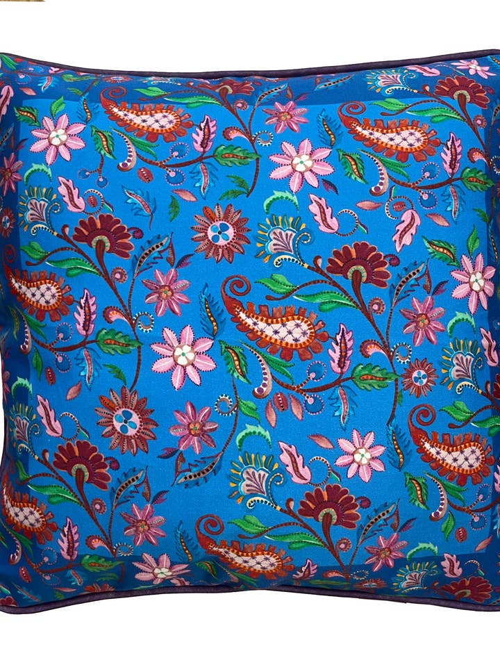 Cotton Sateen Cushion Cobalt for wholesale by Eleni Malami