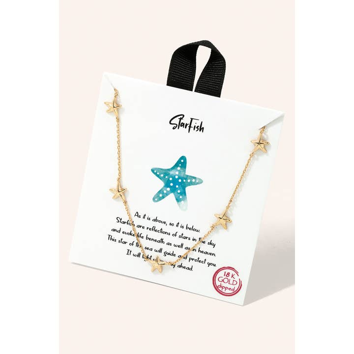 G Gold Dipped Starfish Station Necklace for wholesale on Faire