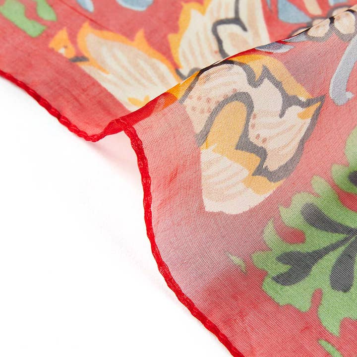 Signare Tapestry - Wholesale Scarf - Women's - William Morris Strawberry Thief Red - 100% Pure Silk Scarf