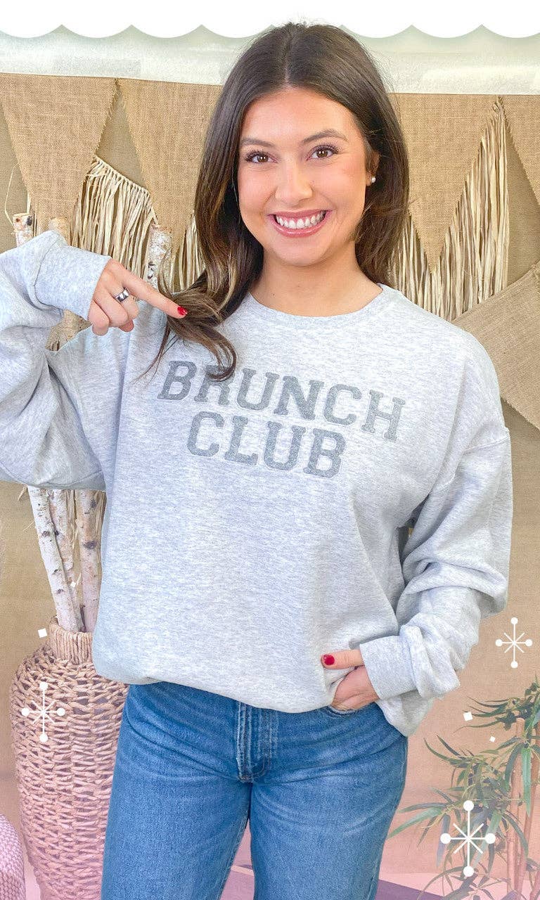 Sugar Stitch - Vente Sweat-shirt à imprimés – femme - Sweat-shirt graphique en chenille douce Brunch Club1