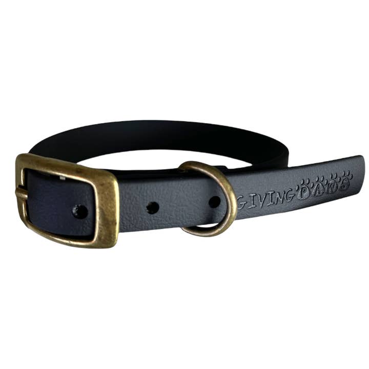 Vegan Leather Collar BLACK ONYX for wholesale by Giving Paws