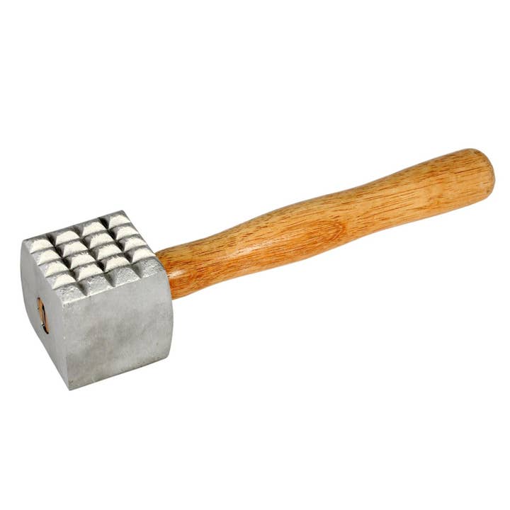 13" 2 Sided Aluminum Meat Tenderizer With Wood Handle, 3/PK for wholesale by KT Supply