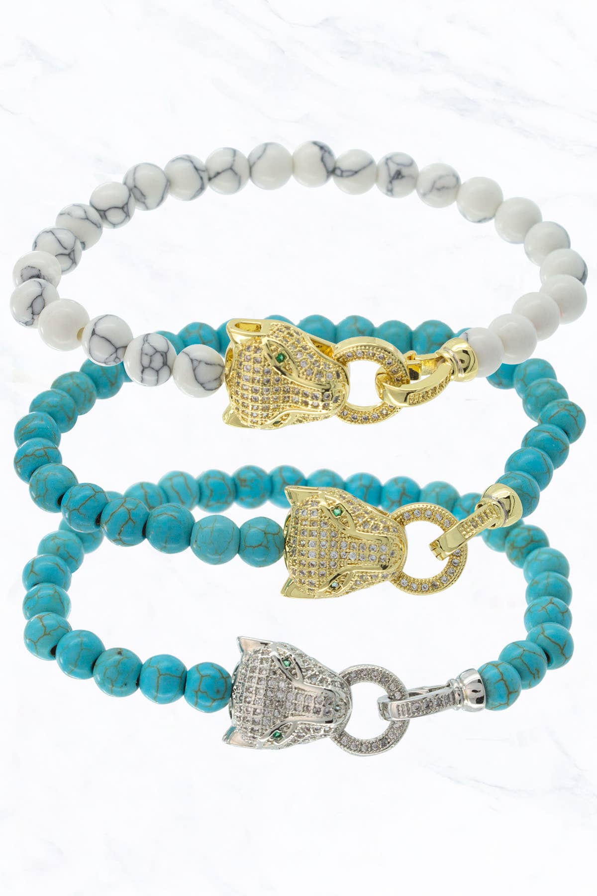 Suzie Q USA - Vendita all'ingrosso Braccialetto con ciondolo/pendente - Bracciale con ciondolo pantera con zirconi cubici7