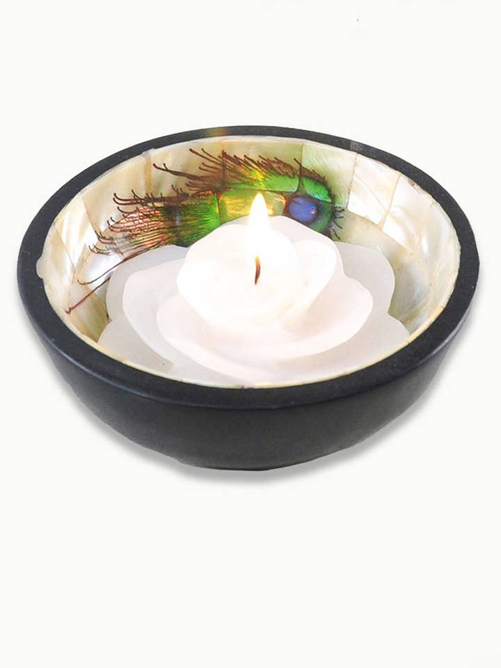 Peacock Feather MOP Altaarschaal voor wholesale door Sivalya