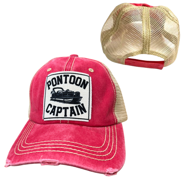 dkhandmade - Wholesale Trucker Hat - Unisex - PONTOON CAPTAIN | UNISEX HAT | DISTRESSED1