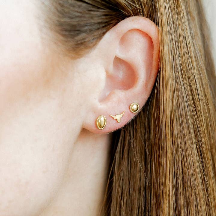 LINNY CO - Wholesale Stud/Post Earrings - Screwback Stud Earrings - Drew Oval Gold5