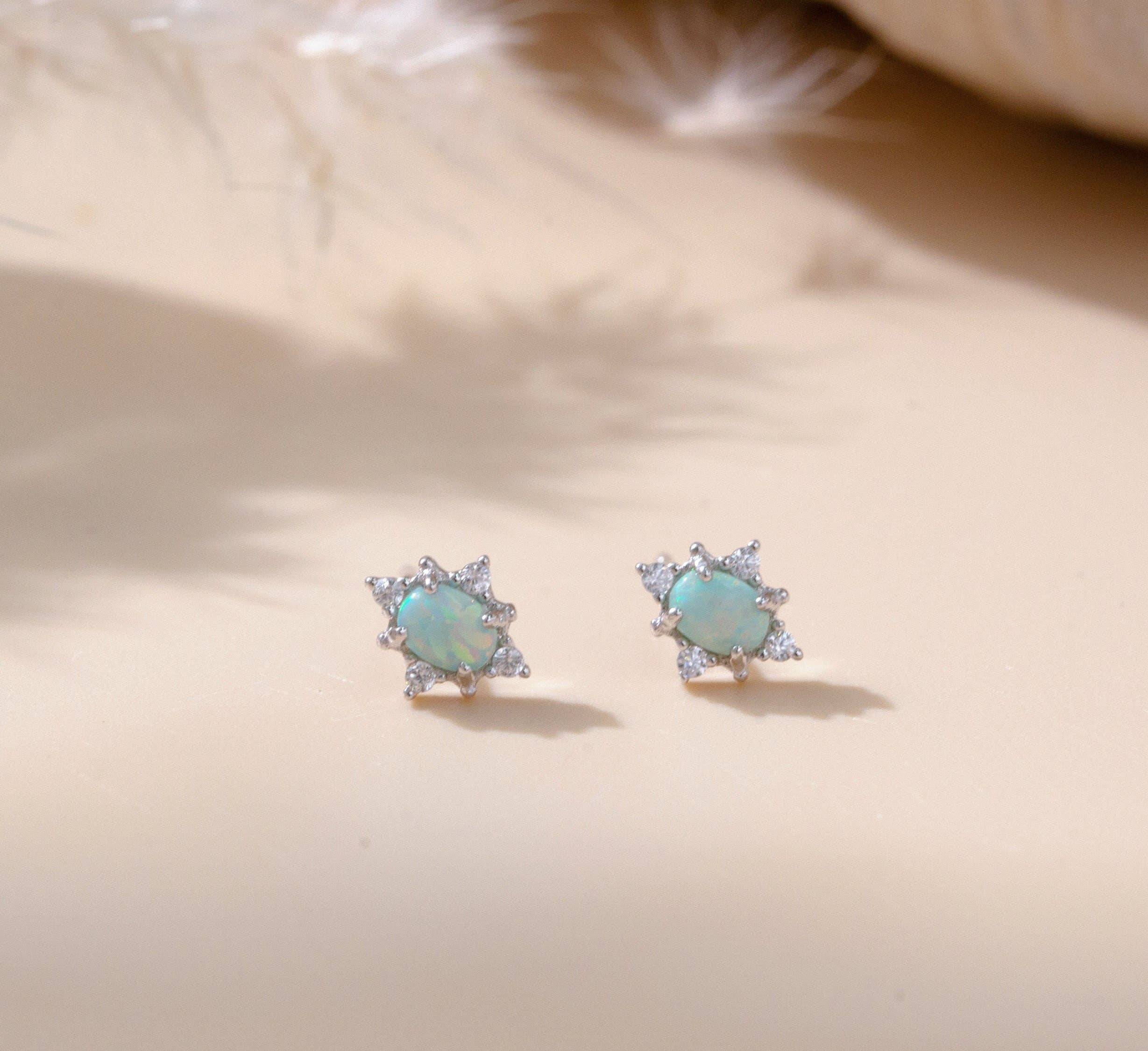 happyzzzsu - Wholesale Stud/Post Earrings - Sterling Silver Opal Stud Earrings9