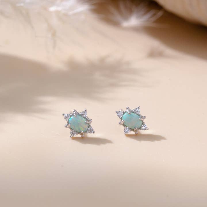 happyzzzsu - Wholesale Stud/Post Earrings - Sterling Silver Opal Stud Earrings9