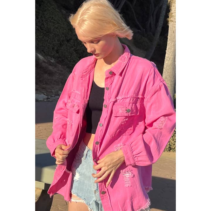 WASHED DISTRESSED JACKET for wholesale by Mapcie