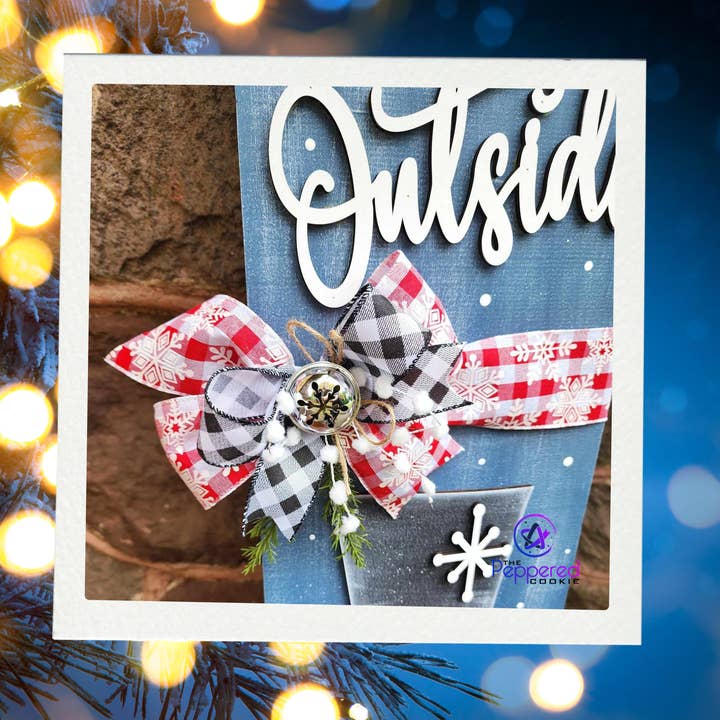 The Peppered Cookie - Wholesale DIY Craft Kit - Porch Leaner - Snowman Baby It's Cold Outside UNFINISHED4