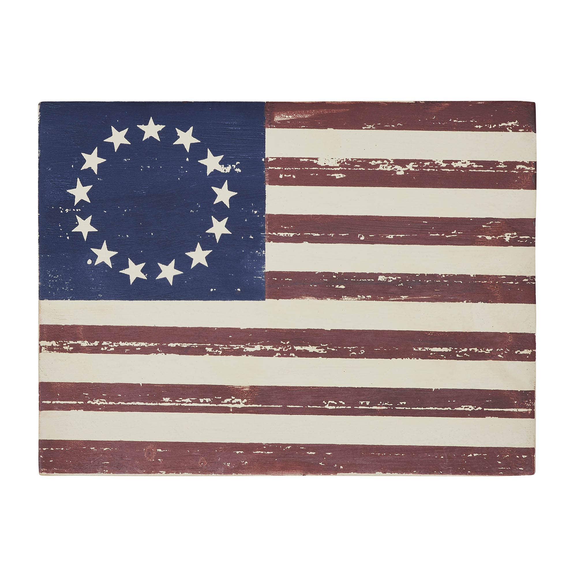 VHC Brands - Wholesale Sign - Colonial Flag Wooden Sign 6x8x1.51