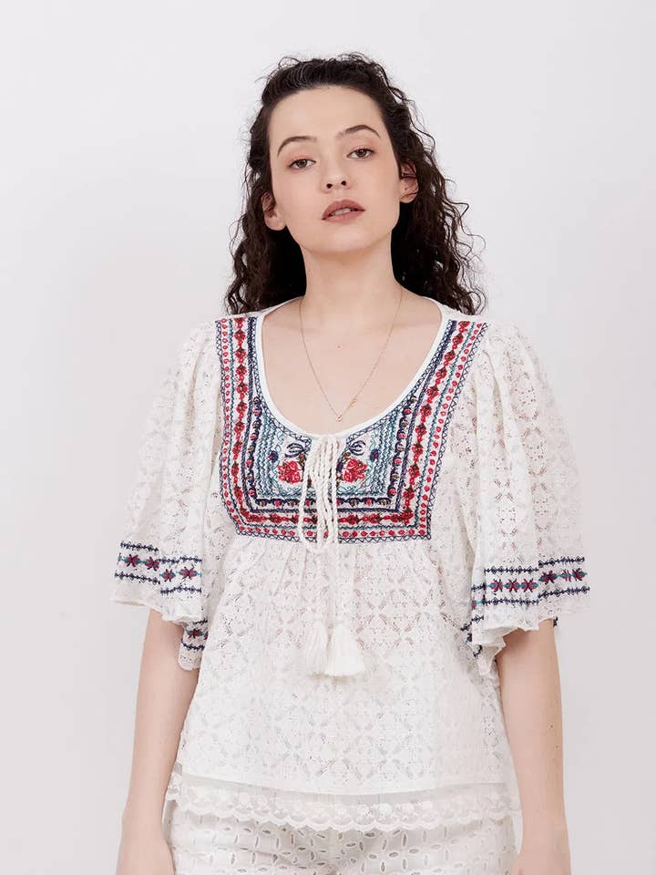 Lace Blouse with Front Detail for wholesale by Love Birds