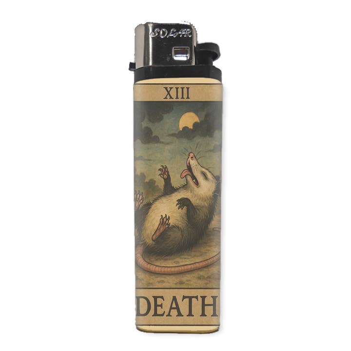 Possum Playing Death Tarot Basic Lighter for wholesale by Shady Front