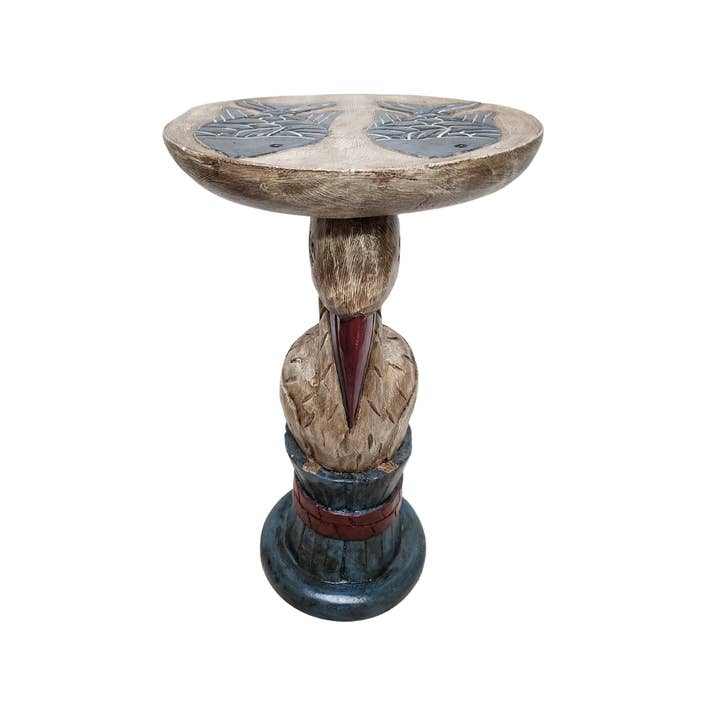 White Elephant - Wholesale Decorative Tabletop Object - Pelican Table Wood Hand Carved