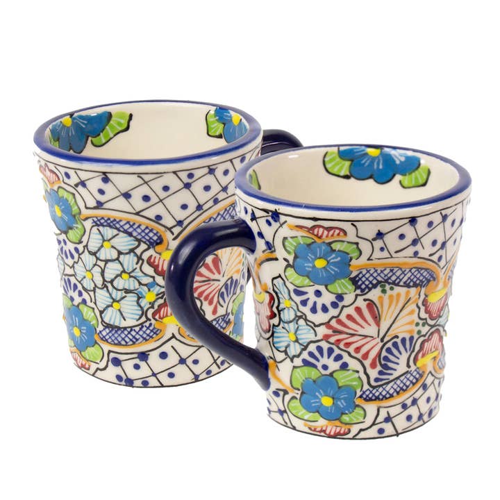 Encantada Mexican Handmade Pottery Set of 2 Mugs, Traditiona for wholesale by Global Crafts
