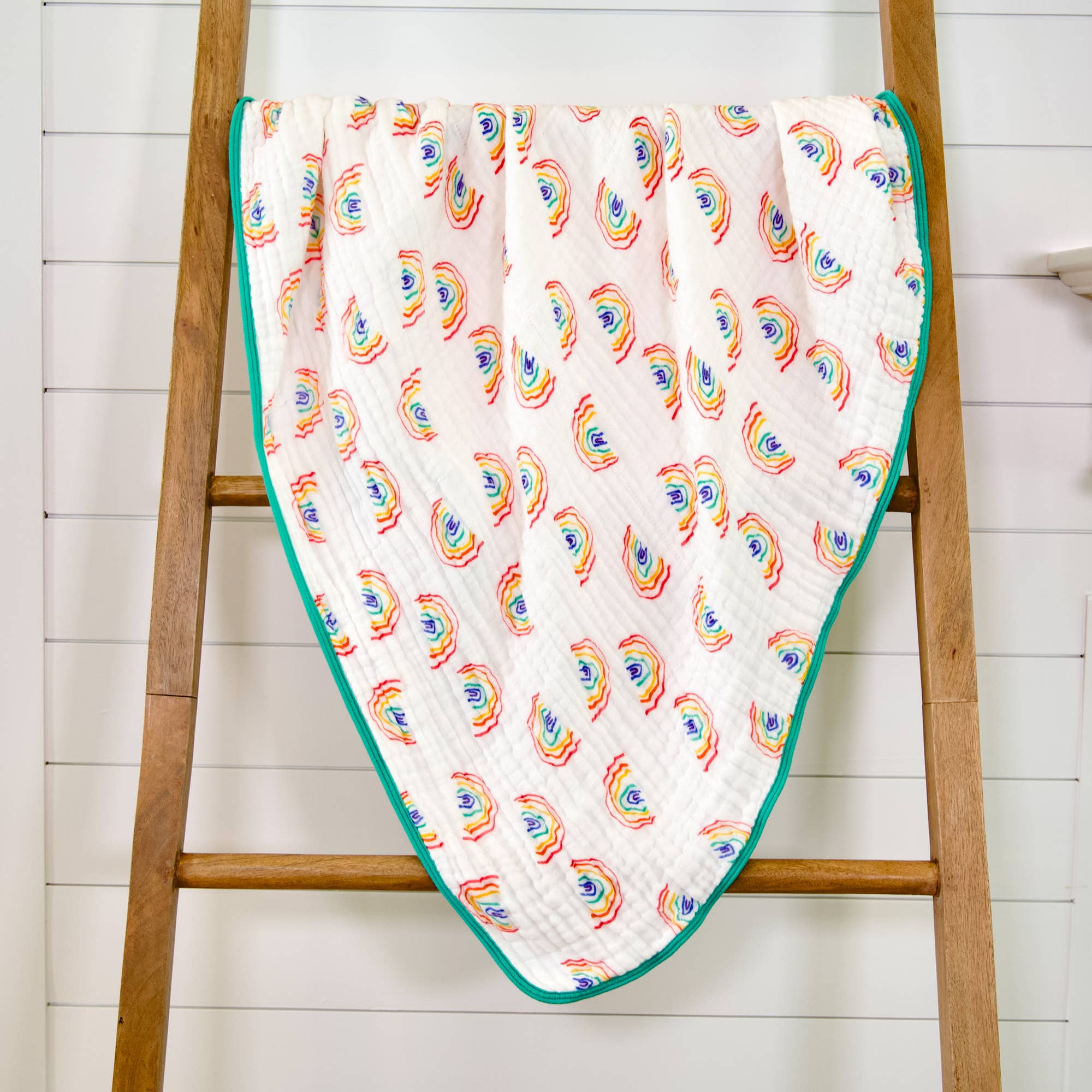 LollyBanks - Wholesale Quilt - Kids & Baby - Somewhere Over The Rainbow Baby Toddler Muslin Quilt1