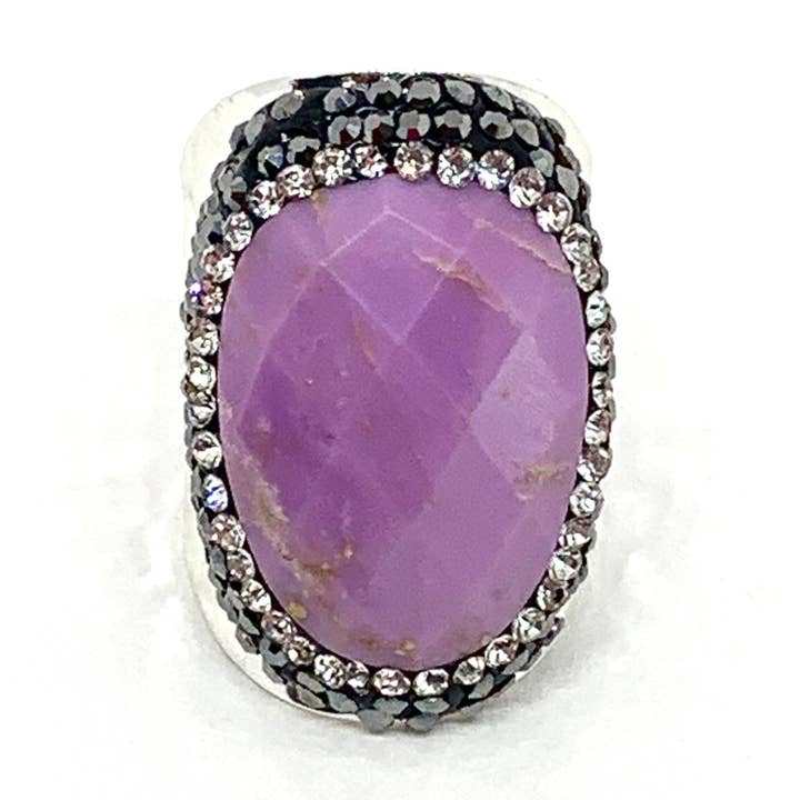 MOHAVE SILVER RHINESTONE RING for wholesale by Hypnochic