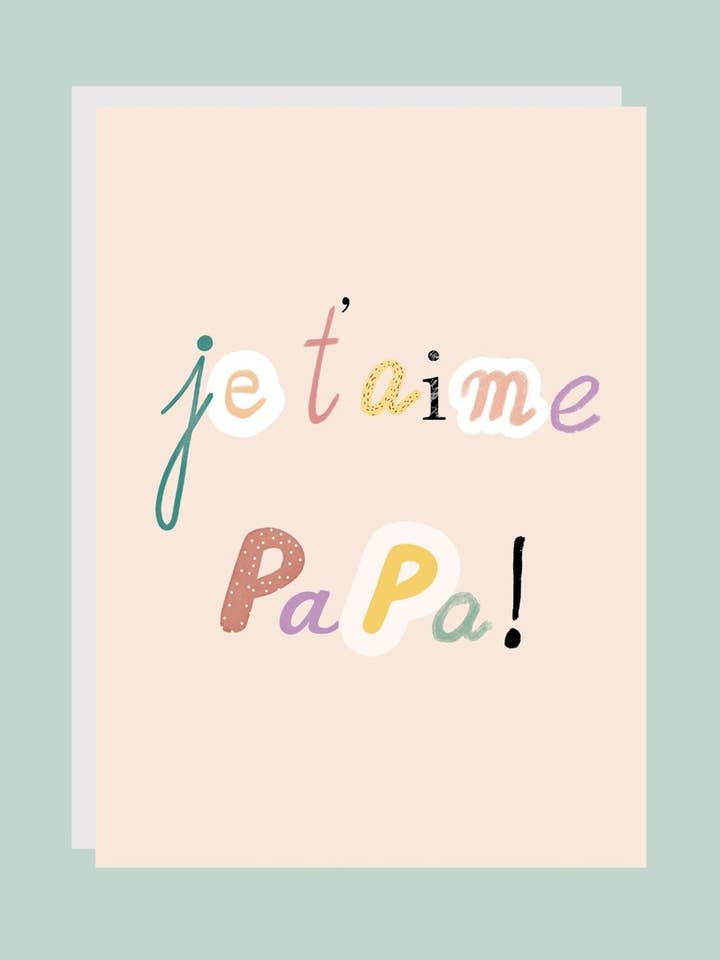Greeting card - Je t'aime Papa for wholesale by Citron et Miel